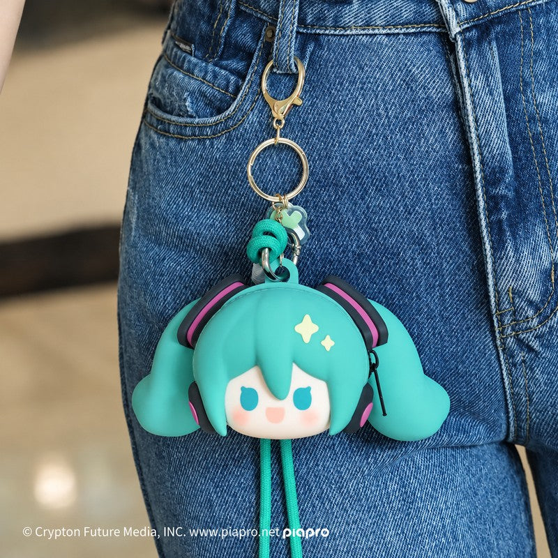 Officially Licensed Hatsune Miku Happy Silicone Coin Purse with Strap
