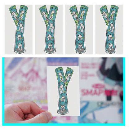 Hatsune Miku Leek Design Temporary Tattoos – Waterproof Temporary Tattoos for Cosplay, Parties, Festivals, Concerts, and Anime Conventions– 4 pcs (Same Design)
