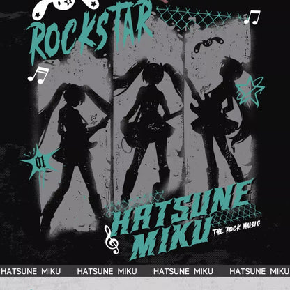 Official Hatsune Miku Rock Future Large Capacity Commuter Crossbody Bag, Studded Punk Biker Shoulder Bag for Women