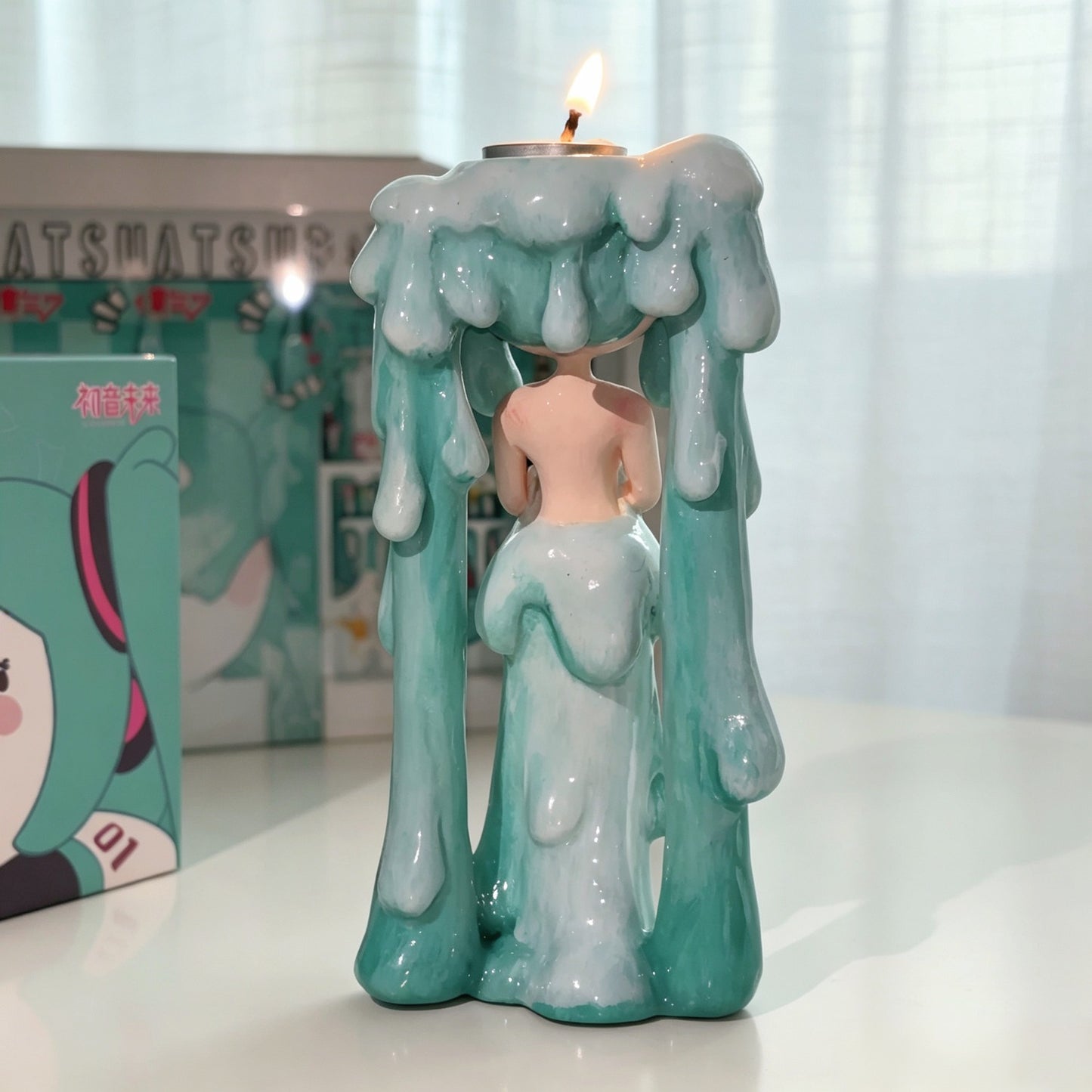 Fan-Made Miku-Inspired Handmade Stone Clay Aroma Wax Holder Figure – Pre-Order
