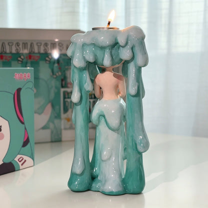 Fan-Made Miku-Inspired Handmade Stone Clay Aroma Wax Holder Figure – Pre-Order