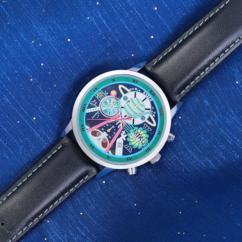 Montre à quartz Hatsune Miku Colorful Planet à 6 aiguilles sous licence officielle