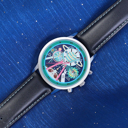 Montre à quartz Hatsune Miku Colorful Planet à 6 aiguilles sous licence officielle