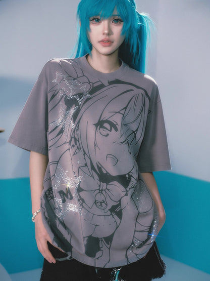 Official Licensed Hatsune Miku Washed Short-Sleeve T-Shirt – Casual Summer Tee