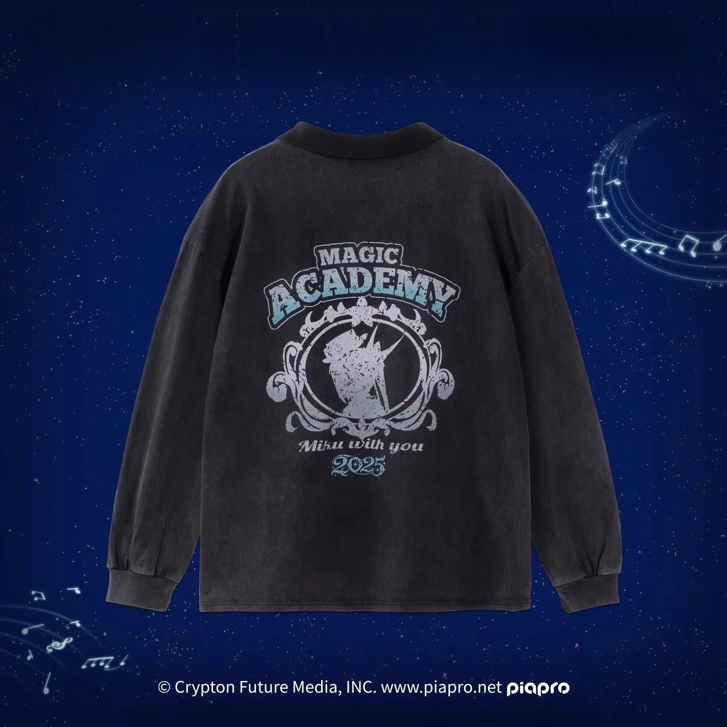 Official Hatsune Miku "With You in the Future" 2025 Concert Loose-Fit Long Sleeve Polo Shirt for Men and Women
