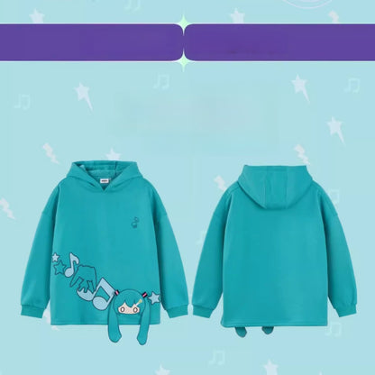 Hatsune Miku Collaboration Graphic Hoodie – Oversized Casual Fit