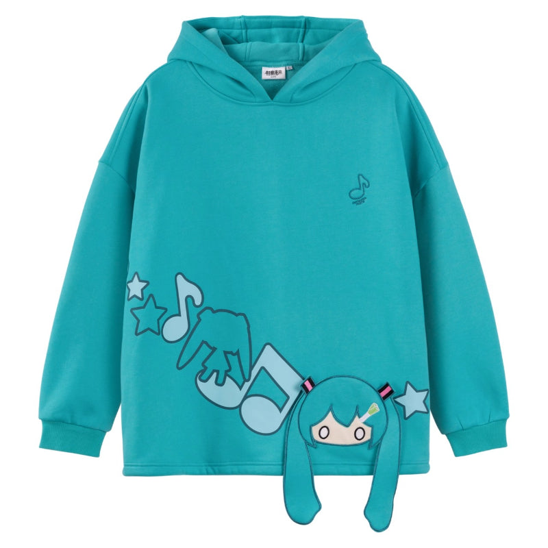 Hatsune Miku Collaboration Graphic Hoodie – Oversized Casual Fit