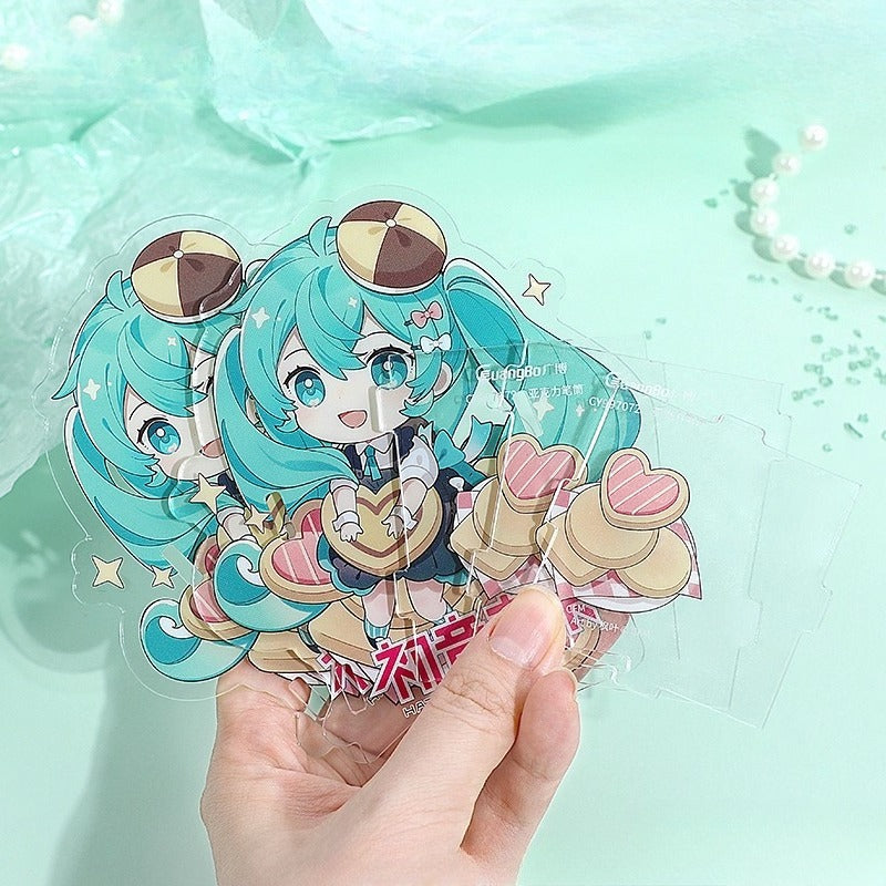 Official Licensed Hatsune Miku Acrylic Pen Holder – Desktop Organizer & Minimalist Decor