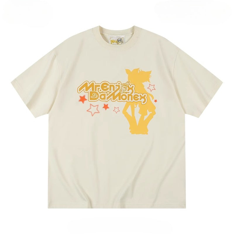 Official Licensed Hatsune Miku Silhouette Graphic T-Shirt – Summer Short-Sleeve Tee