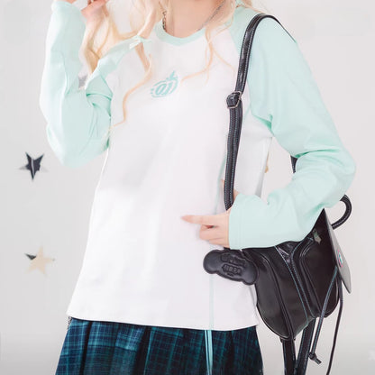 Official Hatsune Miku Y2K Ice Candy Color Block Long Sleeve Crewneck Top