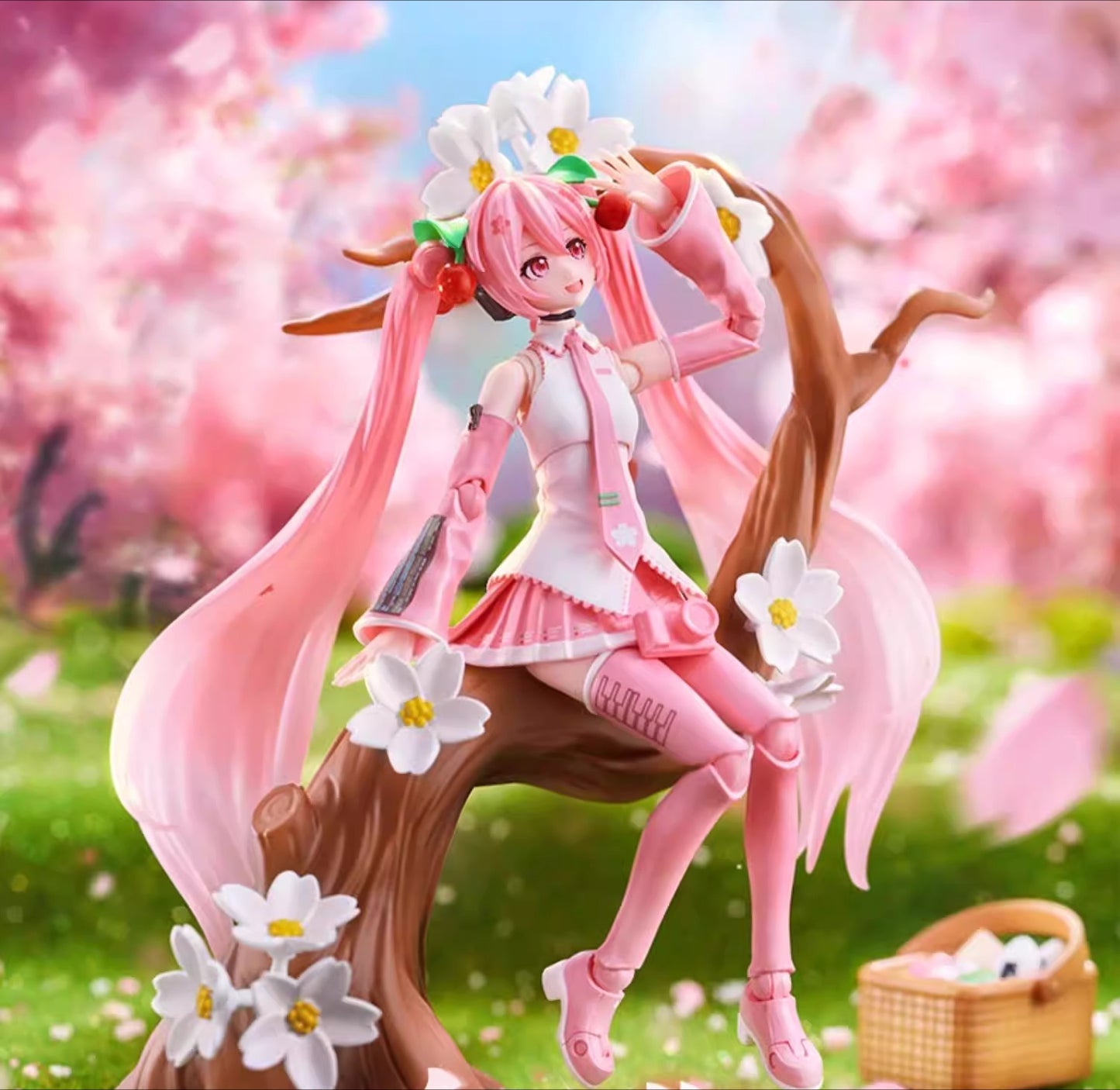 Official Sakura Miku “Miracle Ver.” Figure – Adjustable poses, with multiple buildable accessories.