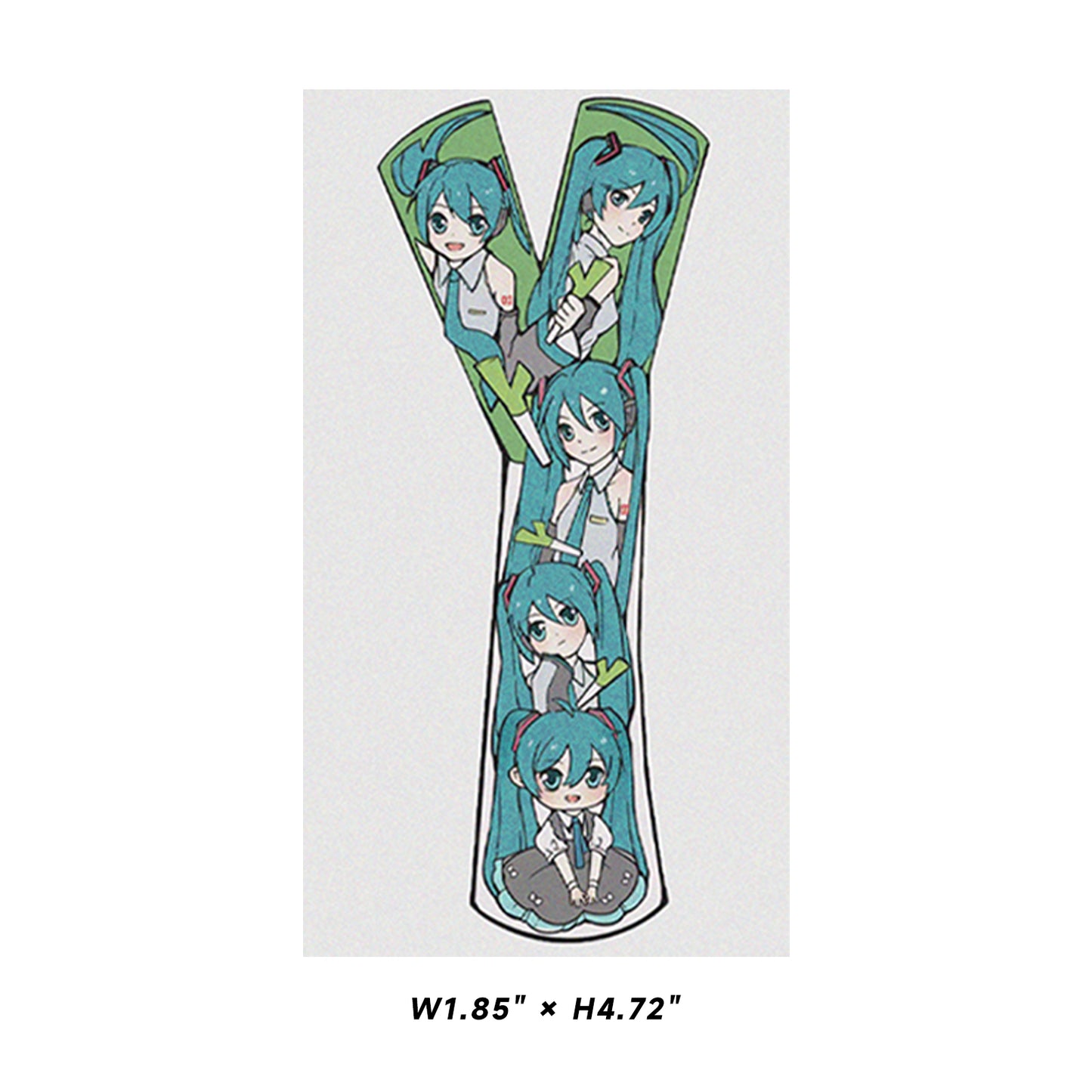 Hatsune Miku Leek Design Temporary Tattoos – Waterproof Temporary Tattoos for Cosplay, Parties, Festivals, Concerts, and Anime Conventions– 4 pcs (Same Design)