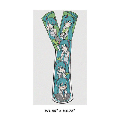 Hatsune Miku Leek Design Temporary Tattoos – Waterproof Temporary Tattoos for Cosplay, Parties, Festivals, Concerts, and Anime Conventions– 4 pcs (Same Design)
