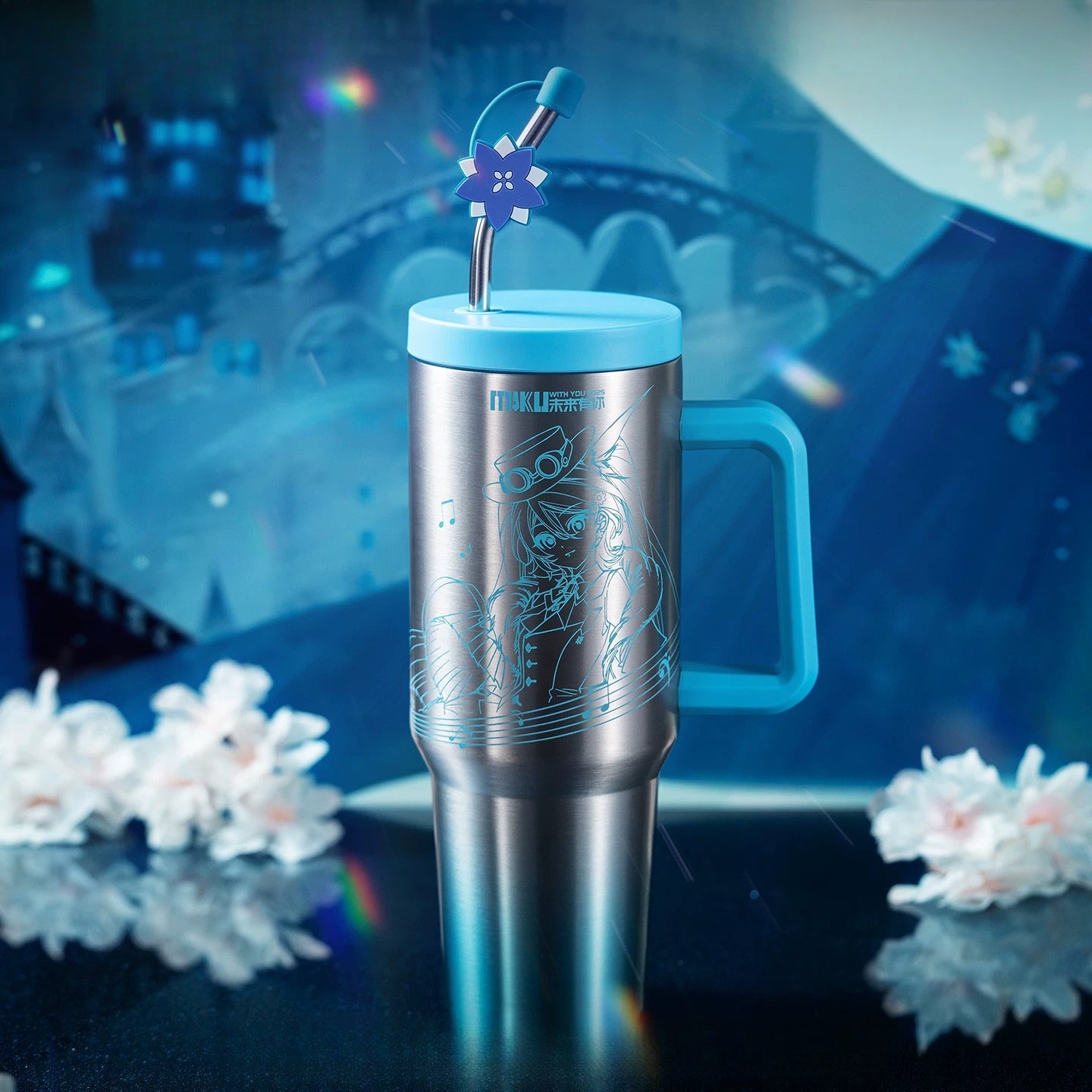 Official Hatsune Miku “Miku With You 2025” Concert Straw Tumbler – Large Capacity Insulated Cup