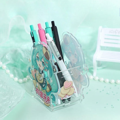 Official Licensed Hatsune Miku Acrylic Pen Holder – Desktop Organizer & Minimalist Decor