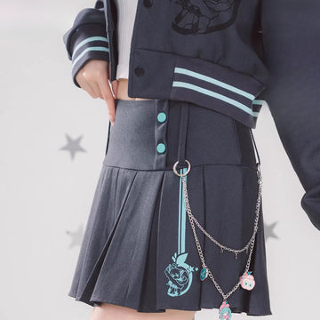 Official Hatsune Miku Y2K Ice Candy High-Waisted Pleated Mini Skirt – Slim Fit Streetwear Skort