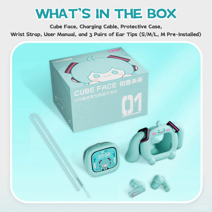 Écouteurs sans fil Hatsune Miku sous licence officielle avec support de bureau intelligent