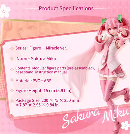 Official Sakura Miku “Miracle Ver.” Figure – Adjustable poses, with multiple buildable accessories.