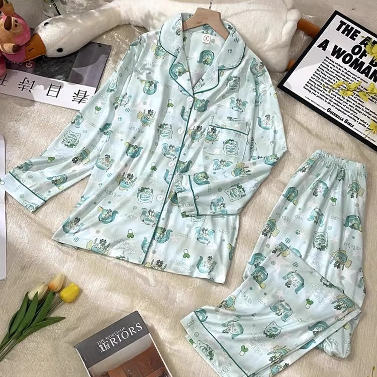 Fanmade Hatsune Miku Cotton Pajama Set – Long Sleeve & Pants Cozy Loungewear