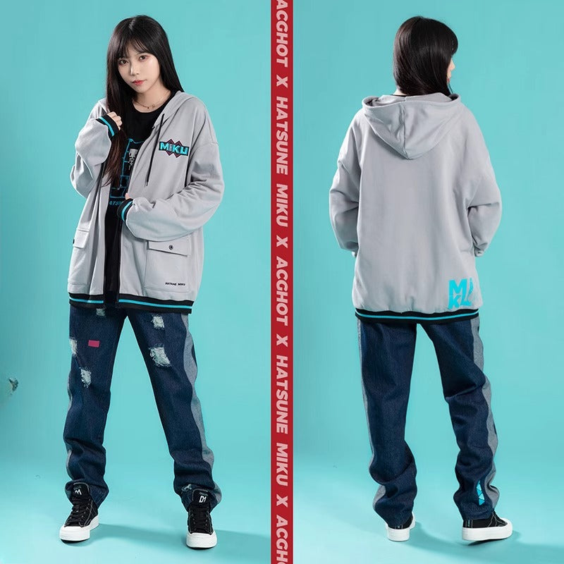 Official Licensed Hatsune Miku Zip-Up Hoodie Jacket – Casual Streetwear