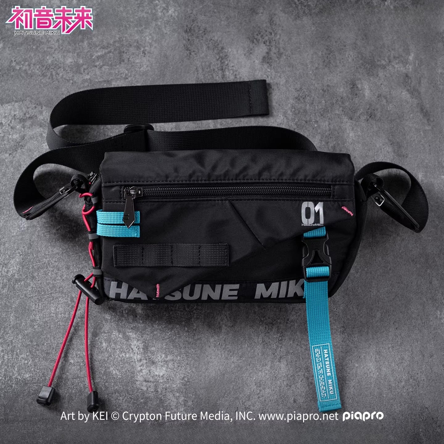 Official Hatsune Miku Neon EDM Sling Bag, Crossbody Chest Bag & Waist Pack