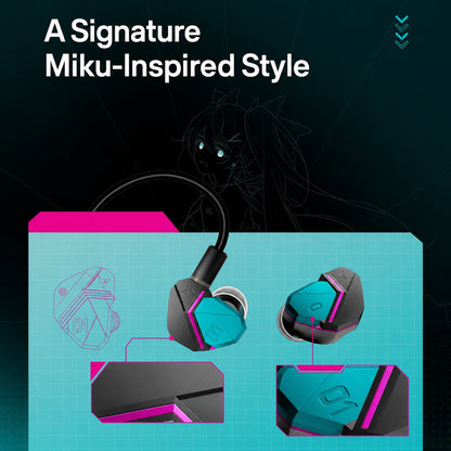 Official Hatsune Miku Wired Earbuds – Hi-Fi In-Ear Music & Gaming Earphones