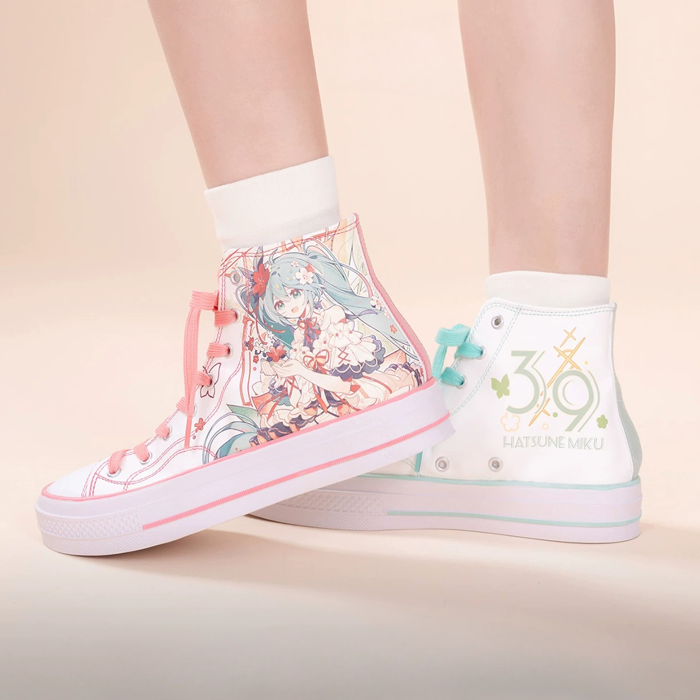 Official Hatsune Miku 39 Spring Concerto Platform High-Top Sneakers for Women