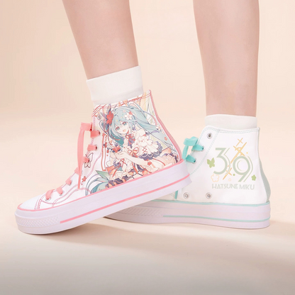 Official Hatsune Miku 39 Spring Concerto Platform High-Top Sneakers for Women