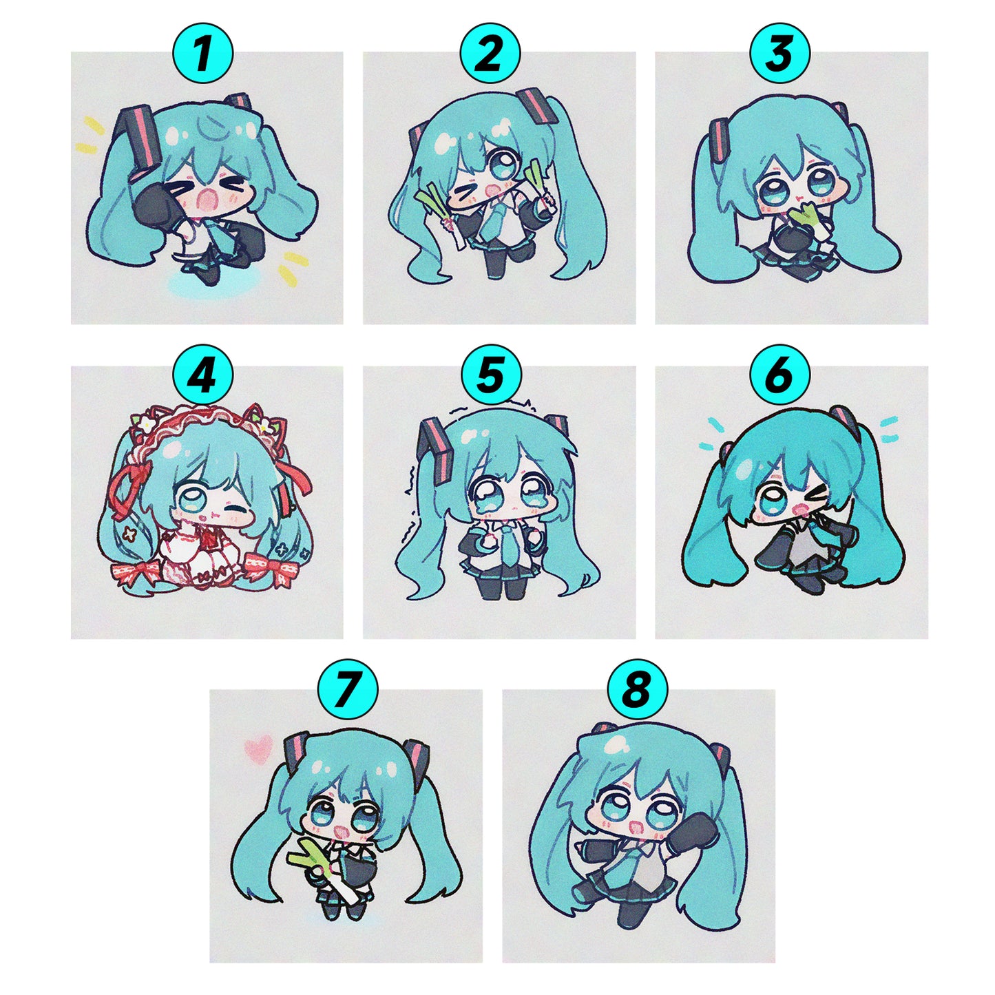 Hatsune Miku Temporary Tattoos – Waterproof Temporary Tattoos for Cosplay, Parties, Festivals, Concerts, and Anime Conventions – Set of 8 Designs