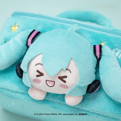 Trousse de maquillage en peluche Hatsune Miku Squinted Eyes Series sous licence officielle
