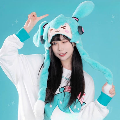 Hatsune Miku Squinty-Eyes Plush Hat
