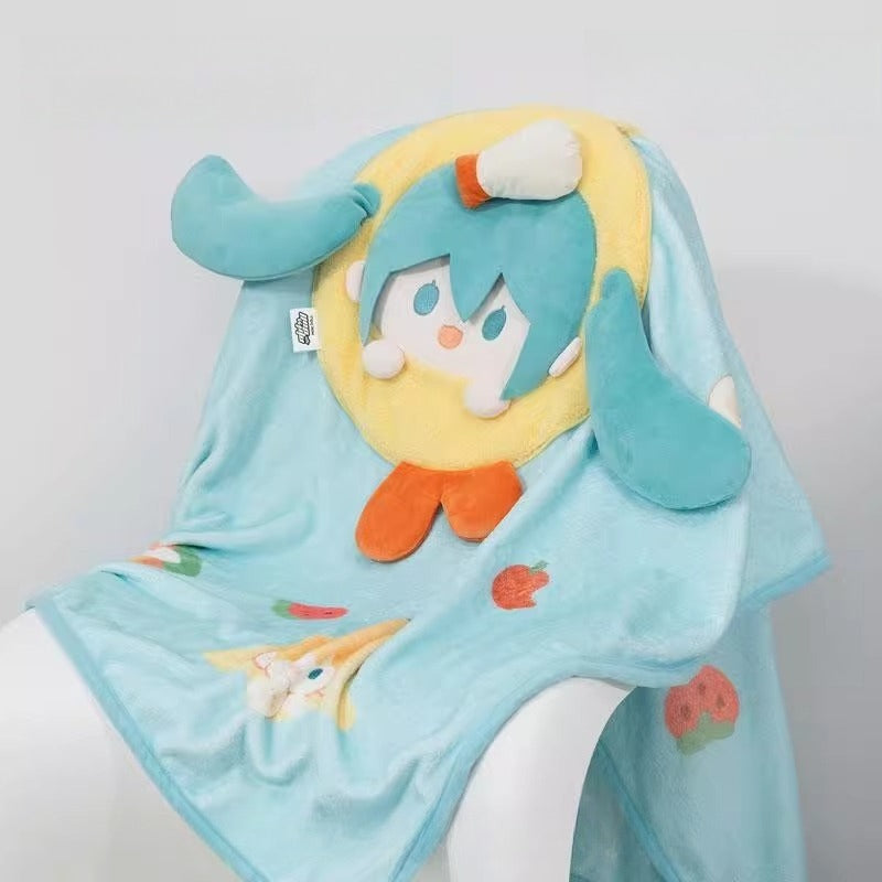 Officially Licensed Hatsune Miku 2-in-1 Plush Pillow & Blanket – Authentic Merchandise