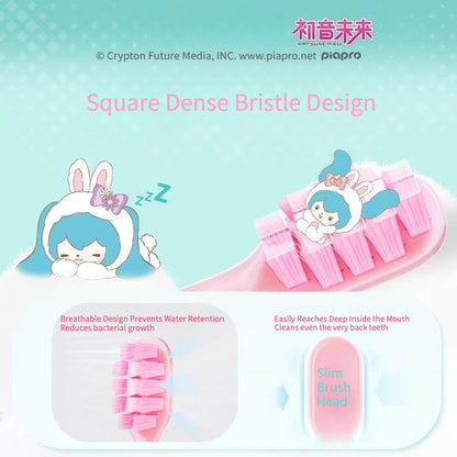 Official Hatsune Miku Little Bunny Miku Adult Manual Toothbrush with Cloud-Soft Fine Bristles