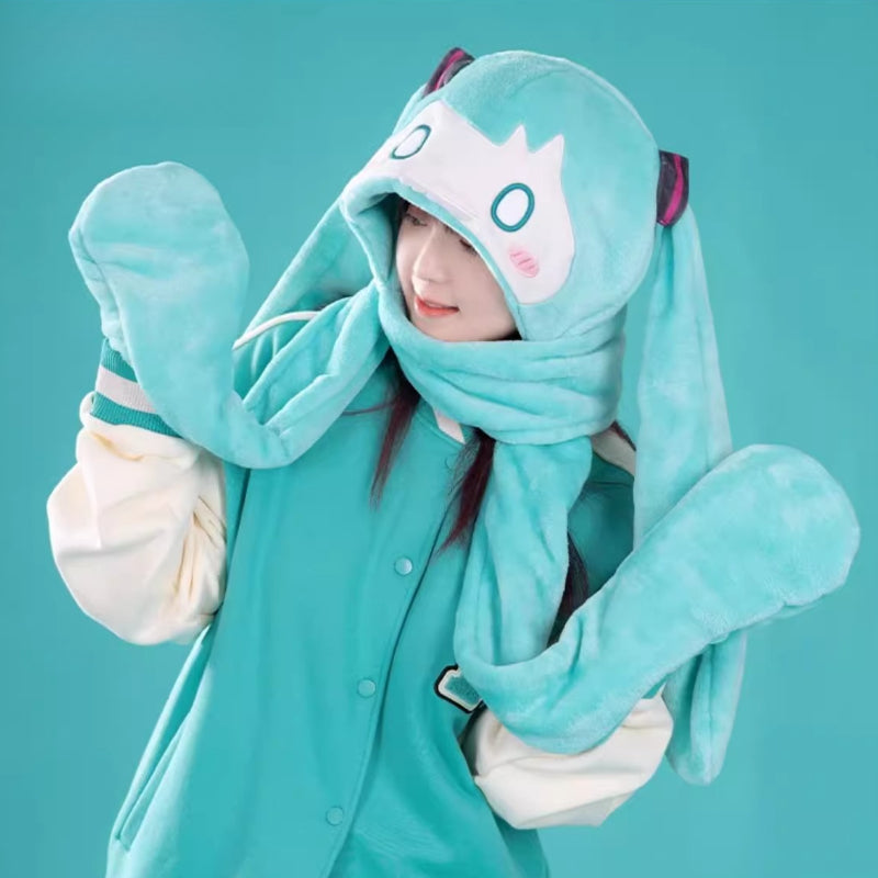 Hatsune Miku Bite-Style Hooded Scarf