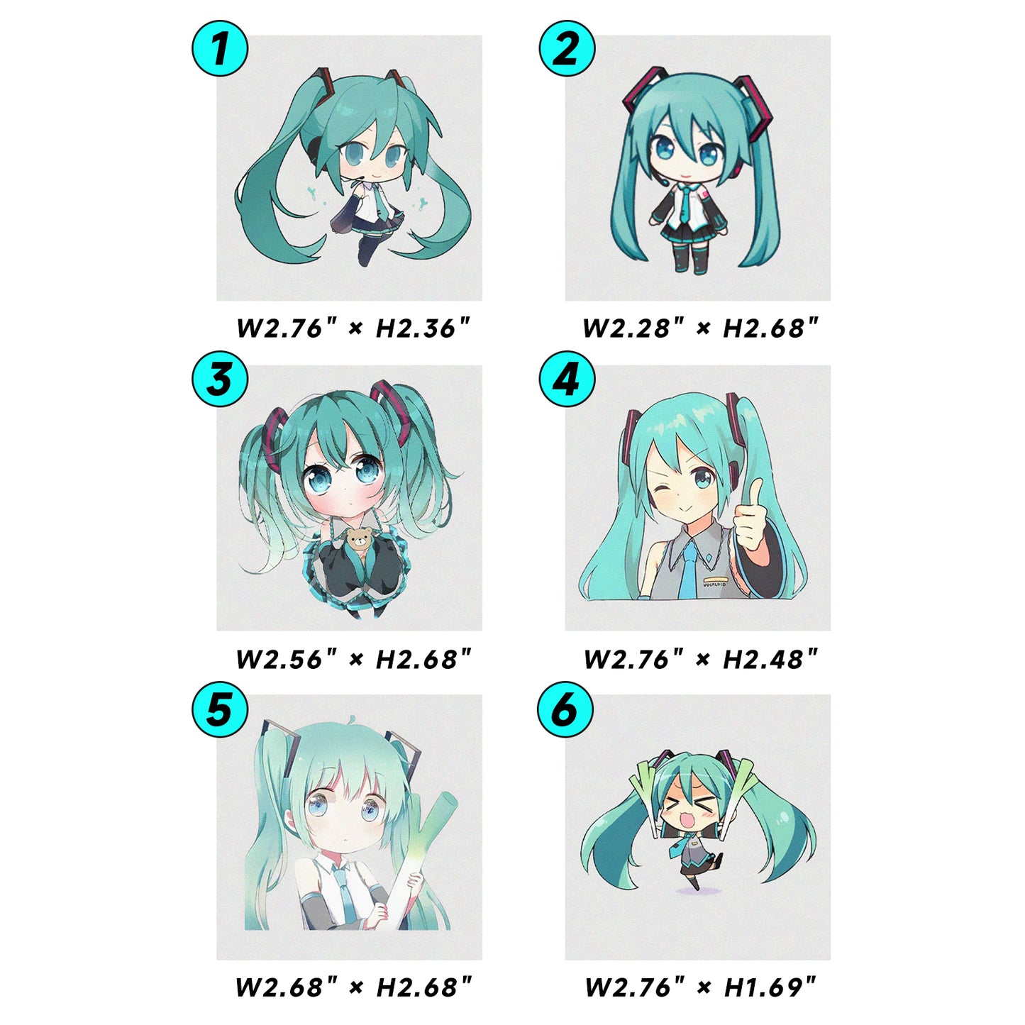 Hatsune Miku Temporary Tattoos – Waterproof Temporary Tattoos for Cosplay, Parties, Festivals, Concerts, and Anime Conventions – Set of 6 Designs