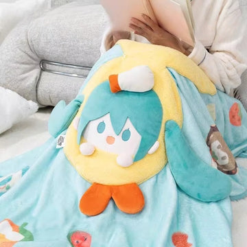 Officially Licensed Hatsune Miku 2-in-1 Plush Pillow & Blanket – Authentic Merchandise