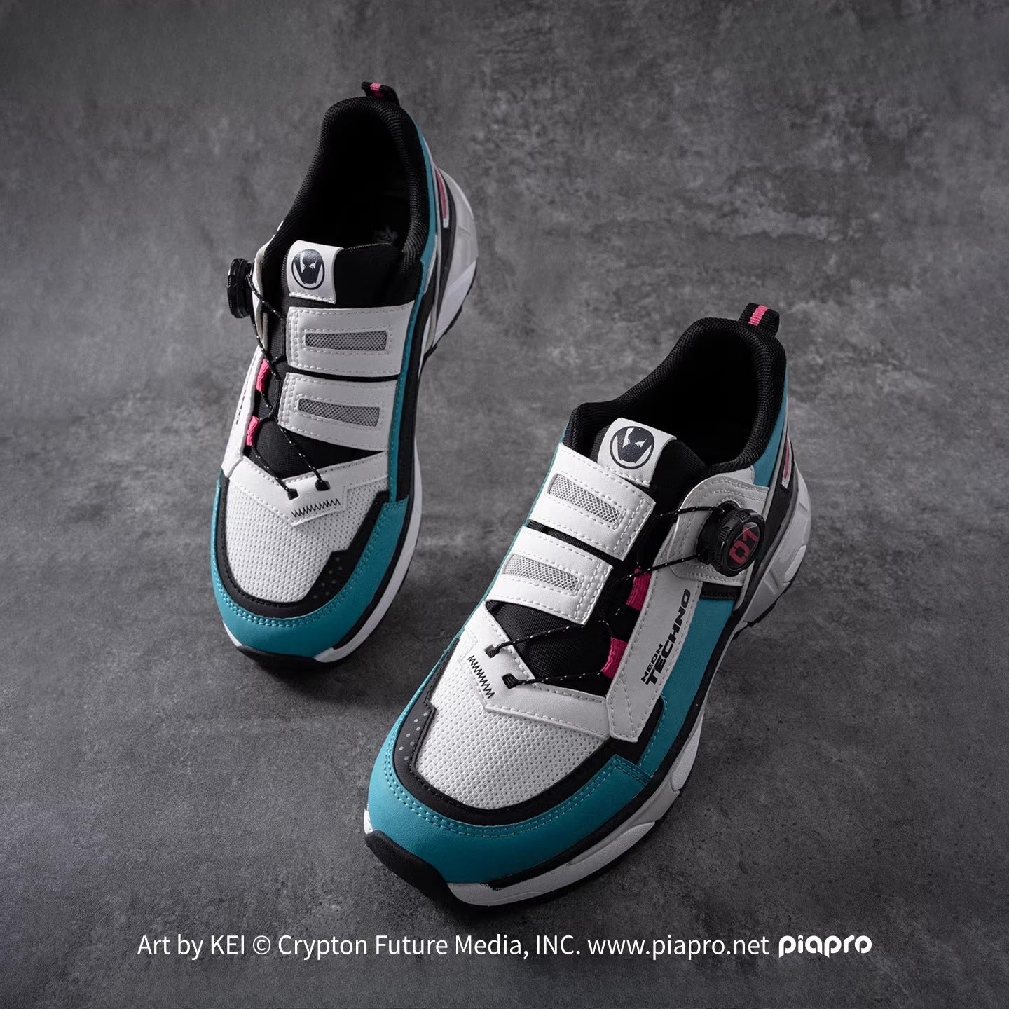 [Pre-Order, Ships Within 60 Days] Official Hatsune Miku Neon EDM Breathable Mesh Sneakers for Men, Lightweight Casual Athletic Shoes