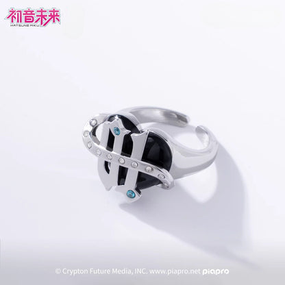 Official Hatsune Miku Rock Future Punk Ring for Men and Women, Hip-Hop Statement Accessory