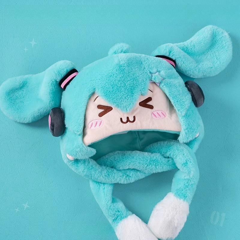 Hatsune Miku Squinty-Eyes Plush Hat