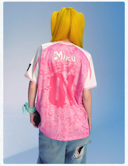 Official Licensed Hatsune Miku Jersey-Style T-Shirt – Casual Summer Sports Tee