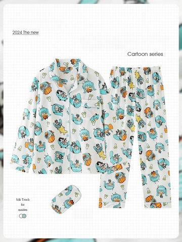 Hatsune Miku Cotton Long Sleeve Sleepwear – Cute Cartoon Style Home Loungewear