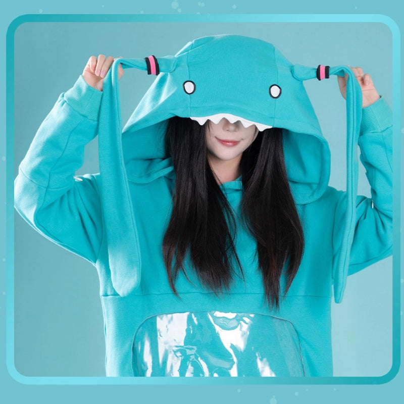 Hatsune Miku Bite-Style Graphic Oversized Hooded Hoodie – Ita Style
