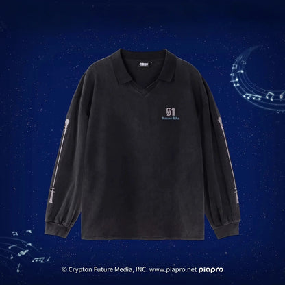 Official Hatsune Miku "With You in the Future" 2025 Concert Loose-Fit Long Sleeve Polo Shirt for Men and Women