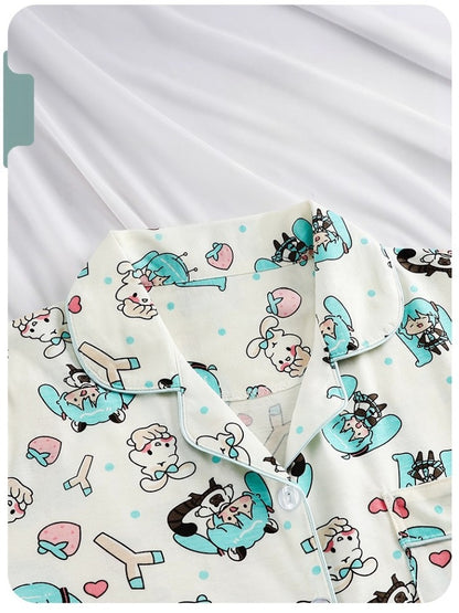Hatsune Miku Cotton Long Sleeve Sleepwear – Cute Cartoon Style Home Loungewear