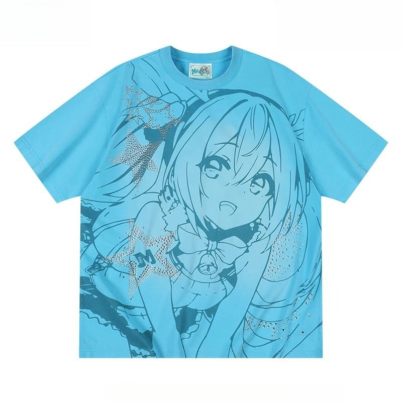 Official Licensed Hatsune Miku Washed Short-Sleeve T-Shirt – Casual Summer Tee