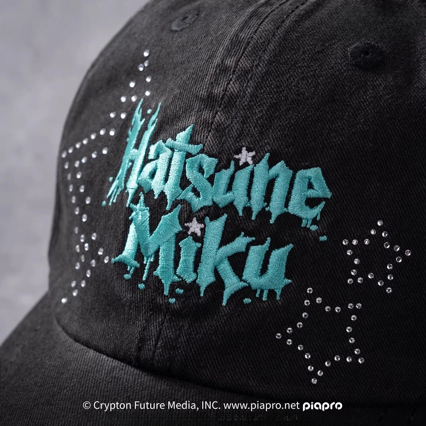 [Pre-Order, Ships Within 60 Days]Official Hatsune Miku Rock Future Embroidered Distressed Baseball Cap, Unisex Sun Visor Hat