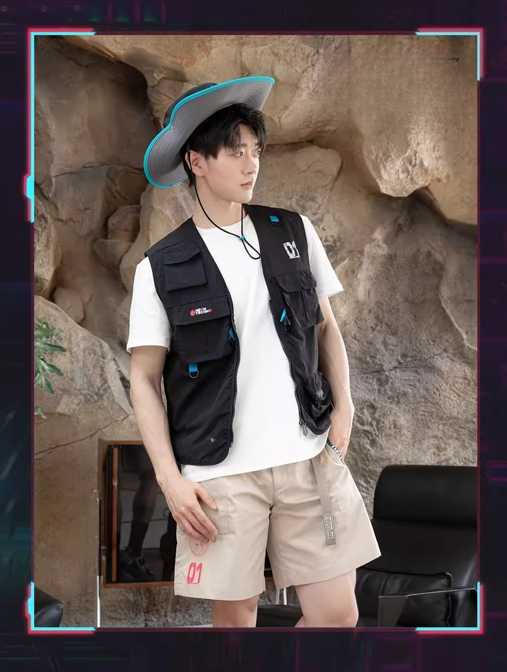 Official Hatsune Miku Neon EDM Cargo Vest, Unisex Summer Layering Piece