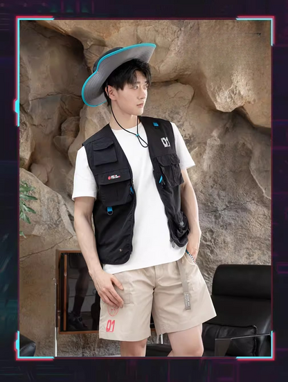 Official Hatsune Miku Neon EDM Cargo Vest, Unisex Summer Layering Piece