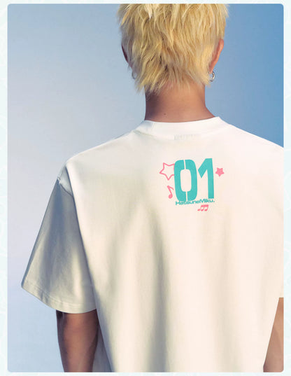 Official Licensed Hatsune Miku Silhouette Graphic T-Shirt – Summer Short-Sleeve Tee