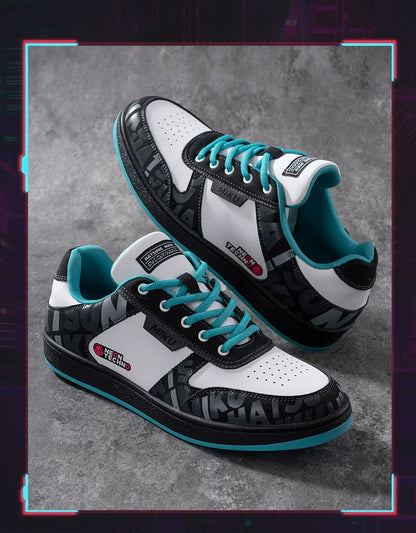 Official Hatsune Miku Neon Electronic Techwear Casual Skate Shoes for Men and Women